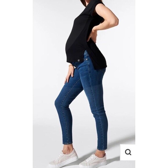 BLANQI Maternity Belly Support Zipper-Less Pull-on Skinny Jeans Women’s Size 12 - Picture 2 of 13